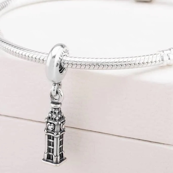 Retired Pandora Big Ben United Kingdom National Icon Bead Charm Sterling Silver - Picture 3 of 13